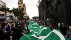 Demonstrace za legalizaci interrupcí v Bogotě