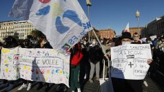 Stávkující učitelé v Nice