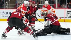 Hokejový brankář Karel Vejmelka zastavil v NHL 46 střel, přesto nezabránil porážce Arizony 2:4 s Calgary