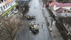 Město Borodjanka severozápadně od Kyjeva čelí v posledních dnech ruským útokům