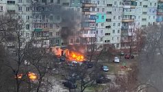 Sídliště v Mariupolu po ruském ostřelování