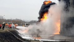 Požár skladu pohonných hmot v Bělgorodu