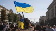 Výstava zničené ruské vojenské techniky v Kyjevě při příležitosti oslav ukrajinské nezávislosti