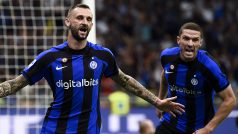 Záložník Interu Milán Marcelo Brozovič slaví vstřelenou branku