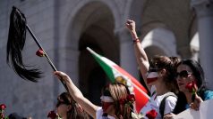 Dlouhé vlasy namísto vlajky se staly pomyslným symbolem nesouhlasu se smrtí Amíníové, přinesly je i protestující v Los Angeles