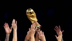 Hráči Argentiny slaví zisk titulu mistrů světa