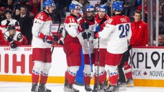 Čeští hokejisté se radují z výhry na Švédy