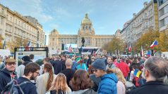 Demonstrace na Václavském náměstí svolané spolkem Milion chvilek pro demonstraci 30. 10. 2022