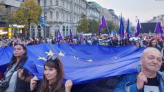 Česko proti strachu. demonstrace Milionu chvilek na Václavském náměstí v Praze