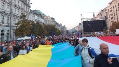 Česko proti strachu. demonstrace Milionu chvilek na Václavském náměstí v Praze