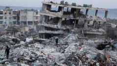 Pozůstatky zemětřesení v Jindiresu v Sýri