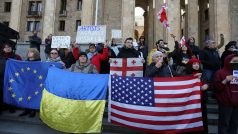 Protesty v Gruzii proti takzvanému ruskému zákonu o zahraničních agentech