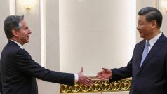 Americký ministr zahraničí Anthony Blinken a čínský prezident Si Ťin-pching