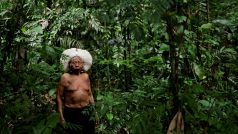 Brazilský domorodý náčelník Raoni Metuktire varuje před katastrofou, pokud se nezastaví odlesňování (foto ze srpna 2023)