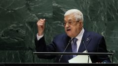 Palestinský prezident Mahmúd Abbás vystupuje na 78. zasedání Valného shromáždění OSN v New Yorku