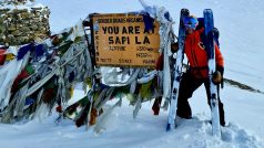 Leden 2023, Ladakh, Malý Tibet: Na skialpinistických lyžích ze sedla Sapi 4 150 m na Sapi mountain 5 400 m a potom to sjet dolů...