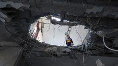 Následky izraelského ostřelování ve městě Rafáh