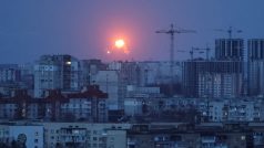 Ruský raketový útok nad Kyjevem (ilustrační foto)