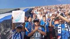 Mladí fanoušci Baníku Ostrava vyrazili na výjezd. Svůj klub podporovali v Olomouci