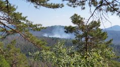 Hoří přibližně na čtyřech hektarech lesa