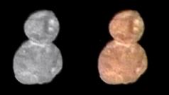 Planetka Ultima Thule v různých barevných variacích. Snímek pořídila sonda New Horizons