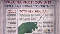 Inzerát ministerstva zdravotnictví propagující očkování proti onemocnění Covid-19