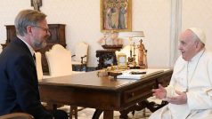 Premiér Petr Fiala se ve Vatikánu setkal s papežem Františkem