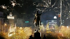 Novoroční oslavy v Praze na Václavském náměstí