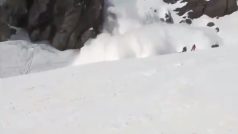 Pád laviny ve Švýcarsku