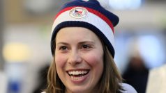 Eva Samková byla vlajkonoškou české výpravy na slavnostním zahájení olympijských her
