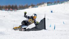 Lyžařka a snowboardistka Ester Ledecká na tréninku v olympijském Pekingu