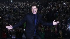 Herec John Travolta v letním kině v Karlových Varech