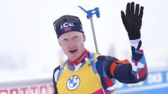Johannes Bö po vítězství ve sprintu na mistrovství světa v Oberhofu