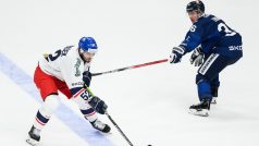 Hokejový útočník Michael Špaček v zápase proti Finsku