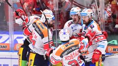 Hokejisté Pardubic slaví vítězství v prvním semifinálovém duelu play off proti Litvínovu