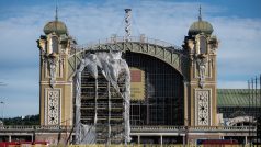 Novinářská prohlídka průběhu rekonstrukce Průmyslového paláce