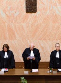 Ústavní soud v čele s předsedou Pavlem Rychetským vyslovuje svůj verdikt