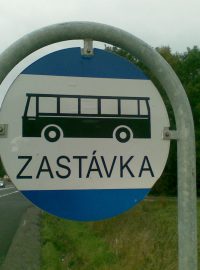 Zastávka autobusu před Pelhřimovem