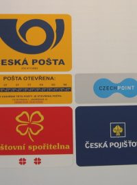 Česká pošta, Czech Point, Poštovní spořitelna, Česká pojišťovna, logo