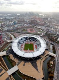 Letecký pohled na londýnský olympijský stadion