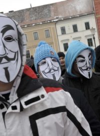 Protesty proti dohodě ACTA ve slovinské Lublani