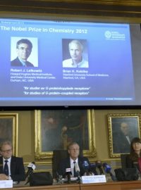 Robert Lefkowitz a Brian Kobilka, laureáti Nobelovy ceny za chemii v roce 2012