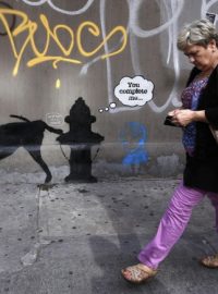 Nové dílo britského umělce Banksyho, které vytvořil během svého pobytu v New Yorku