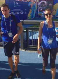 Extremní skokan do vody Michal Navrátil a jeho přítelkyně a trenérka Elena