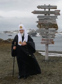 Patriarcha Kirill na ostrově Waterloo v Antarktidě