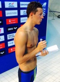 Český plavec Jan Micka v londýnském dějišti ME 2016