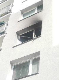 Požár bytu v Poděbradech