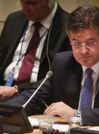 Slovenský ministr zahraničí Miroslav Lajčák při veřejném slyšení v centrále OSN