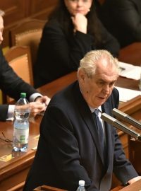 Prezident Miloš Zeman v Poslanecké sněmovně