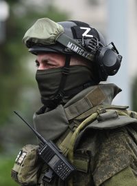 Voják z Wagnerovy skupiny v Rostově na Donu (červen 2023)